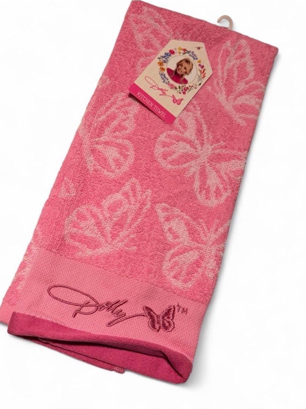 Dolly™ Pink Butterfly Kitchen Towel